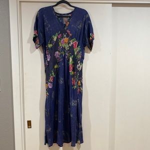 Johnny Was Silk Midi Dress